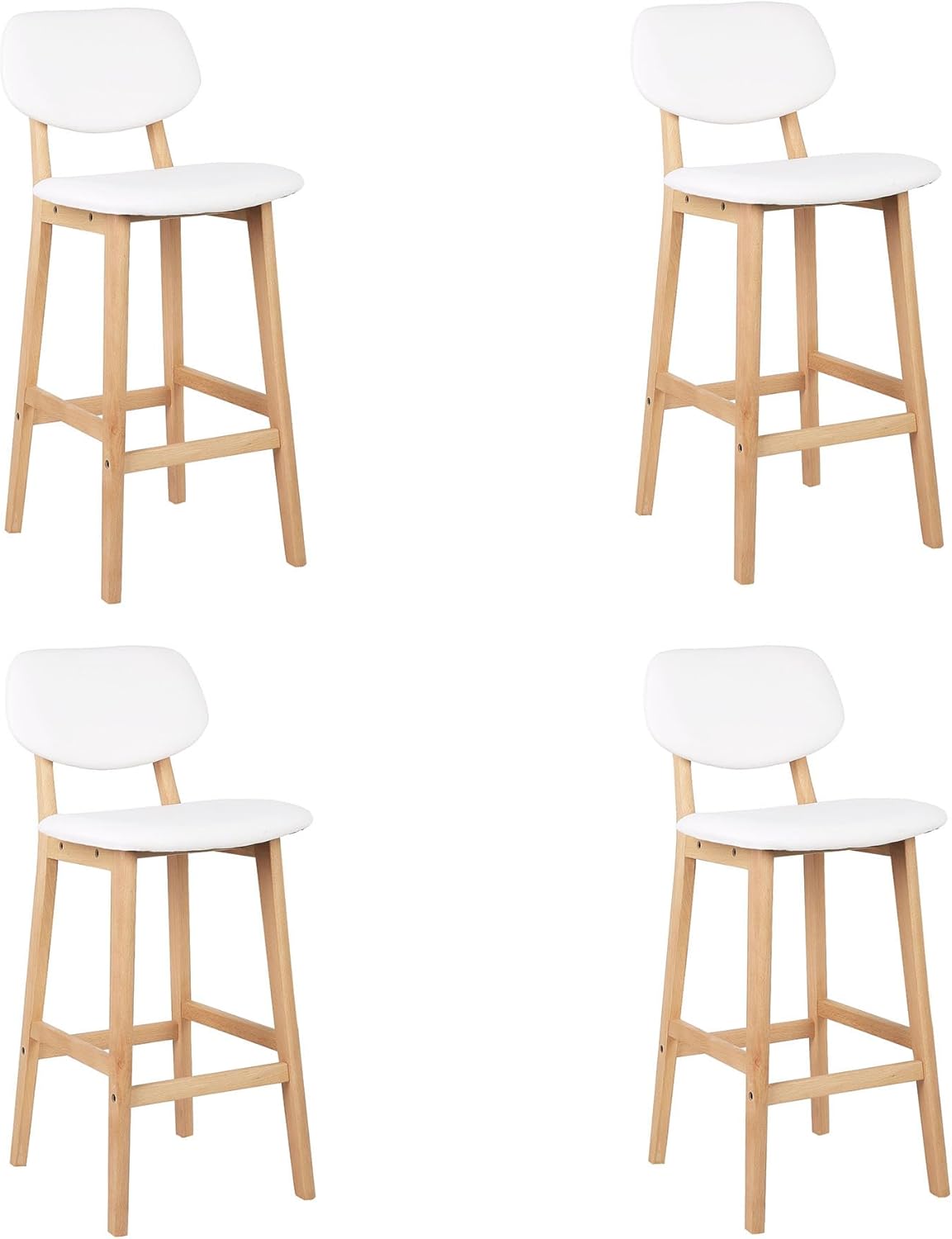 Lot de 4 Tabourets de Bar WOLTU, Tabouret de Cuisine Design en Cuir ...
