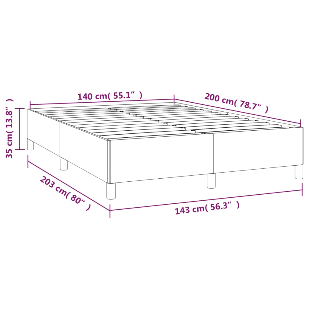 Cadre de lit sans matelas gris clair 140 x 200 cm tissu - 9