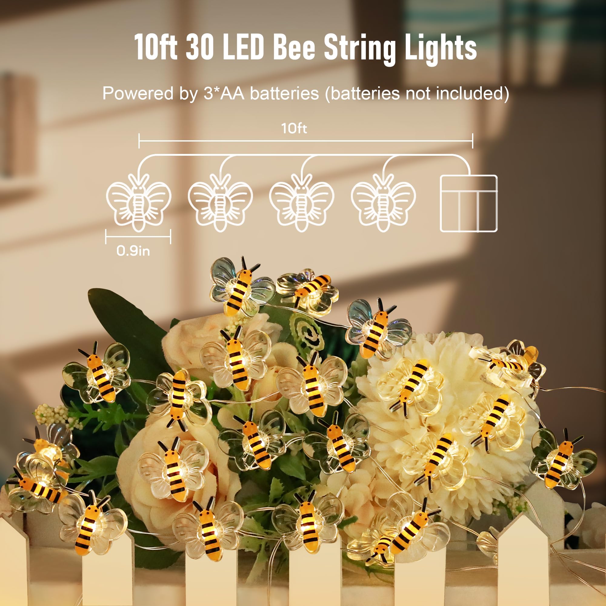 2 pezzi 3 m 30 LED luci a forma di ape a batteria luci a forma di ape per piante cortili feste matrimonio Natale luci decorative a forma di ape | Leroy Merlin