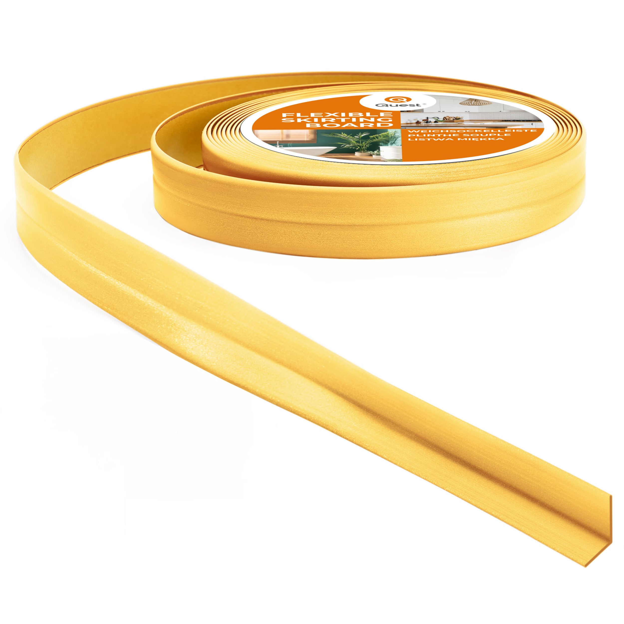 QUEST Rodapié flexible de PVC autoadhesivo 10x10 mm - Perfil en ángulo ...