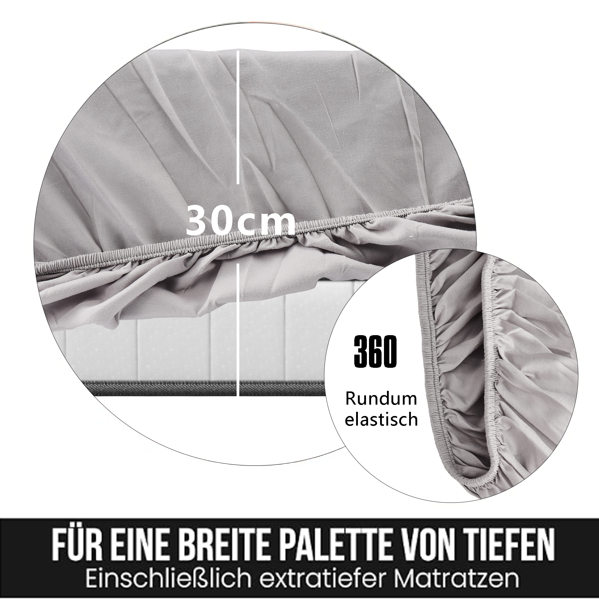 Parure gris foncé gris clair 140x210 cm - 6