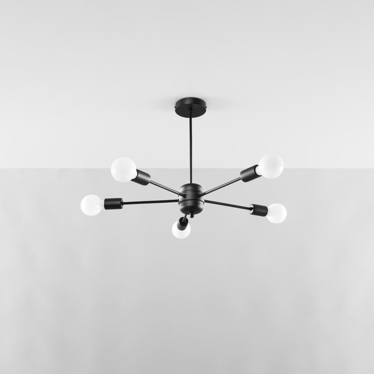 Żyrandol LINGORO 5 czarny LED 4000K - 66x66x46cm Sollux