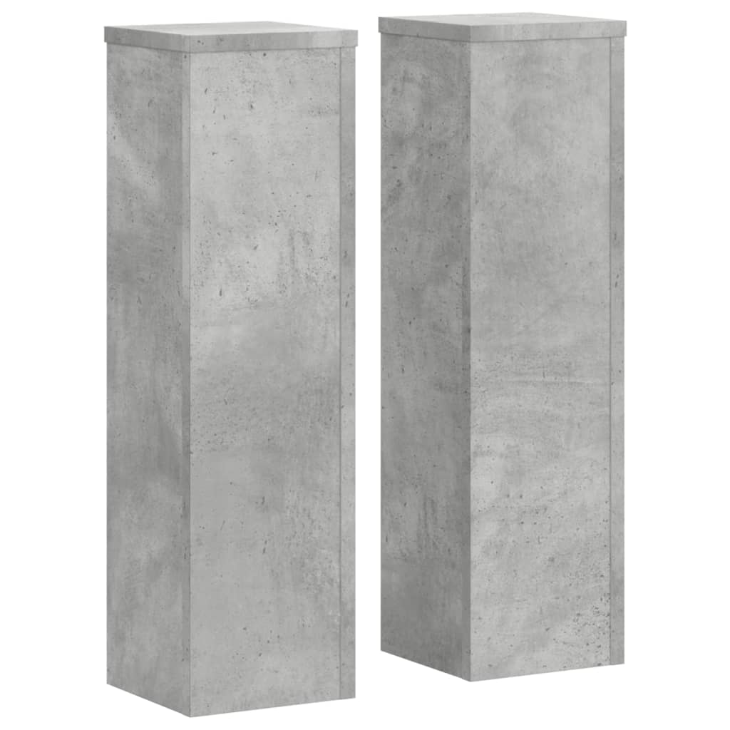 Supports pour plantes 2 pcs gris béton bois d'ingénierie - 2