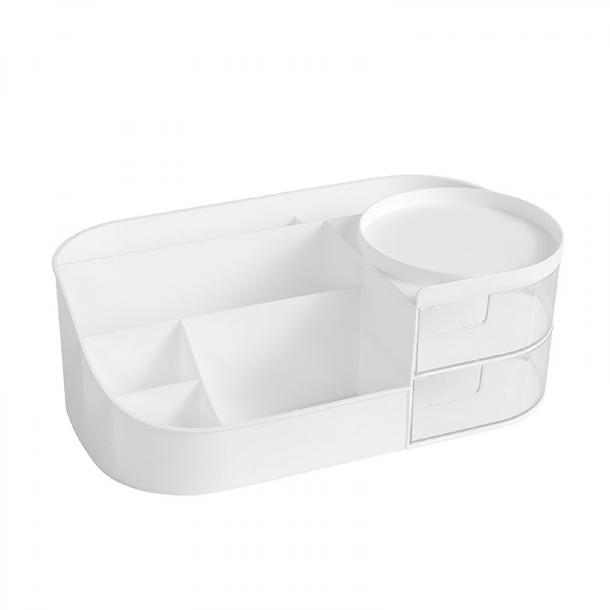 Organizator cosmetic cu 2 sertare, organizator de machiaj, recipient pentru cosmetice, organizator de baie din plastic