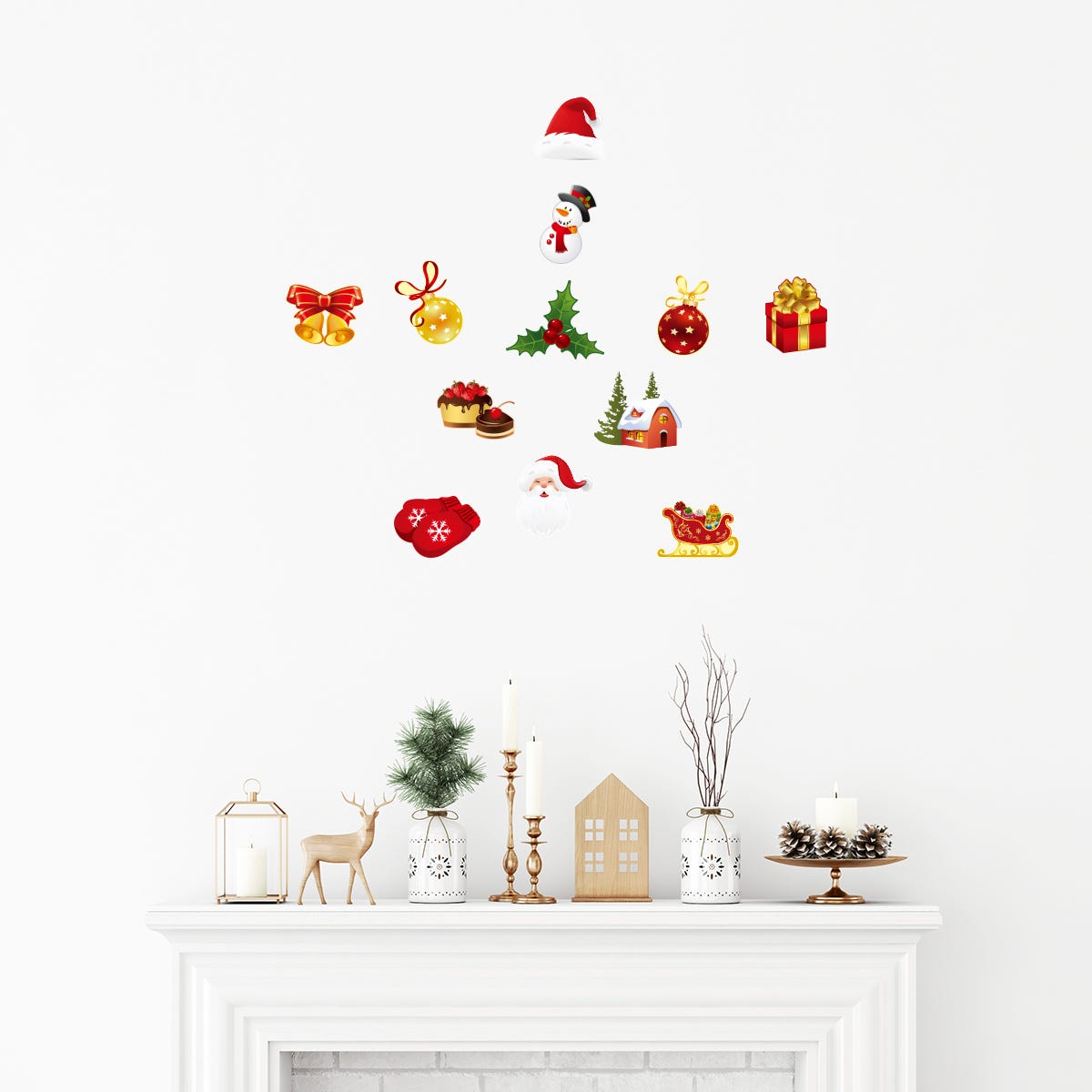 Sticker Noël les plaisirs de Noël - Autocollants stickers adhésifs noël ...