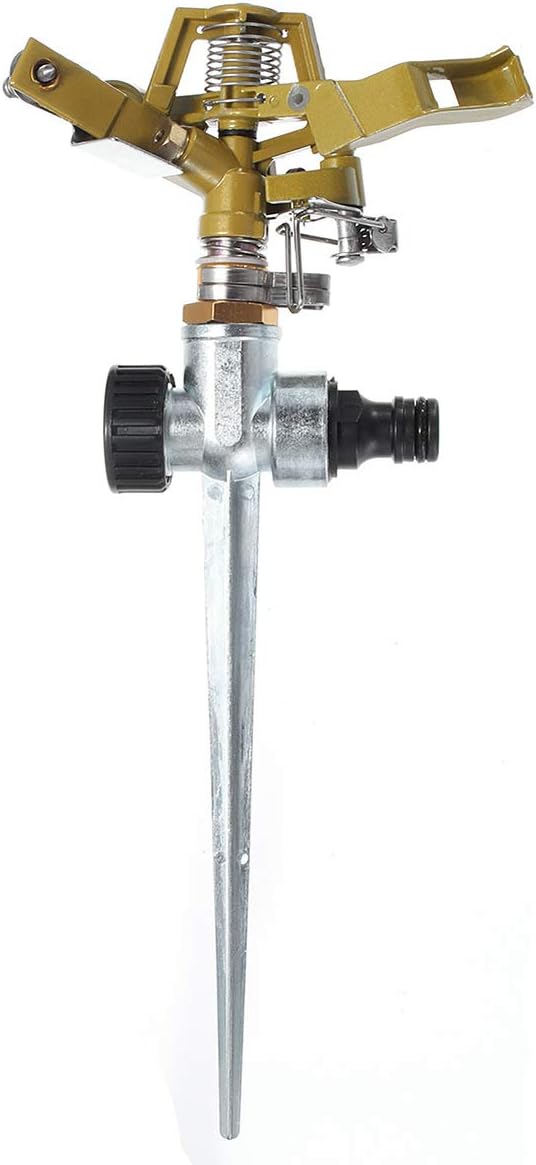 Zraszacz impulsowy, zraszacz do trawnika, zraszacz obrotowy 360° do podlewania roślin, kwiatów i warzyw