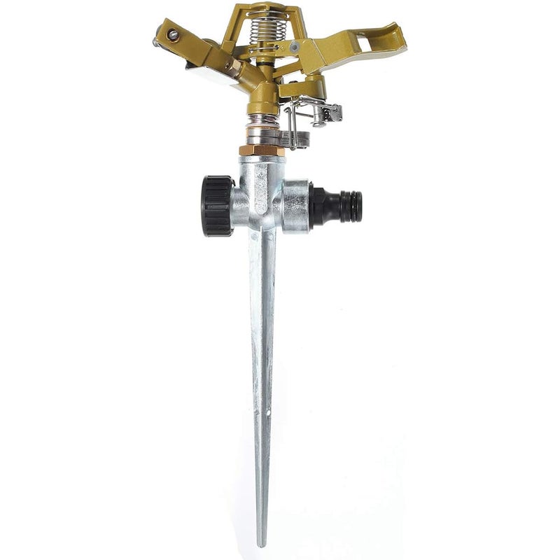 Zraszacz impulsowy, zraszacz do trawnika, zraszacz obrotowy 360° do podlewania roślin, kwiatów i warzyw