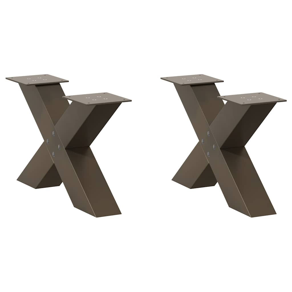 Nogi do stolika kawowego w kształcie litery X 2 szt. Naturalna stal 50x(30-31) cm Stal vidaXL