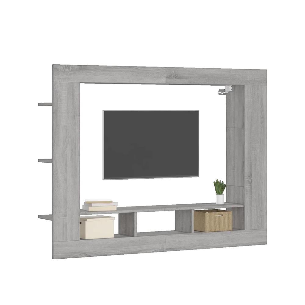 vidaXL Meuble TV sonoma gris 152x22x113 cm bois d'ingénierie - 3