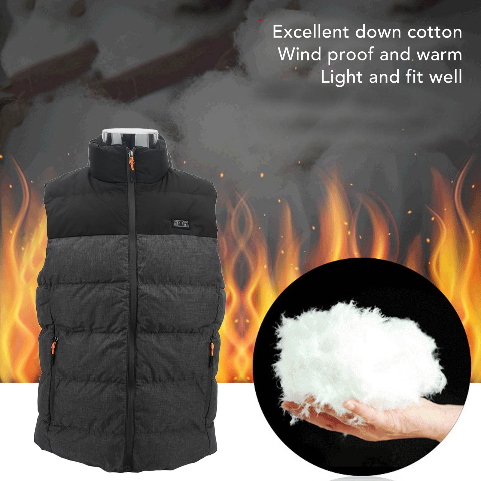 Gilet chauffant, gilet chauffant d'hiver, gilet chauffant électrique avec 3 niveaux de chauffage 11 zones de chauffage, vestes chauffantes pour hommes - 3