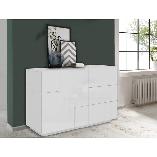 Credenza 140 cm Madia da Ingresso con Ante Mobile in Legno