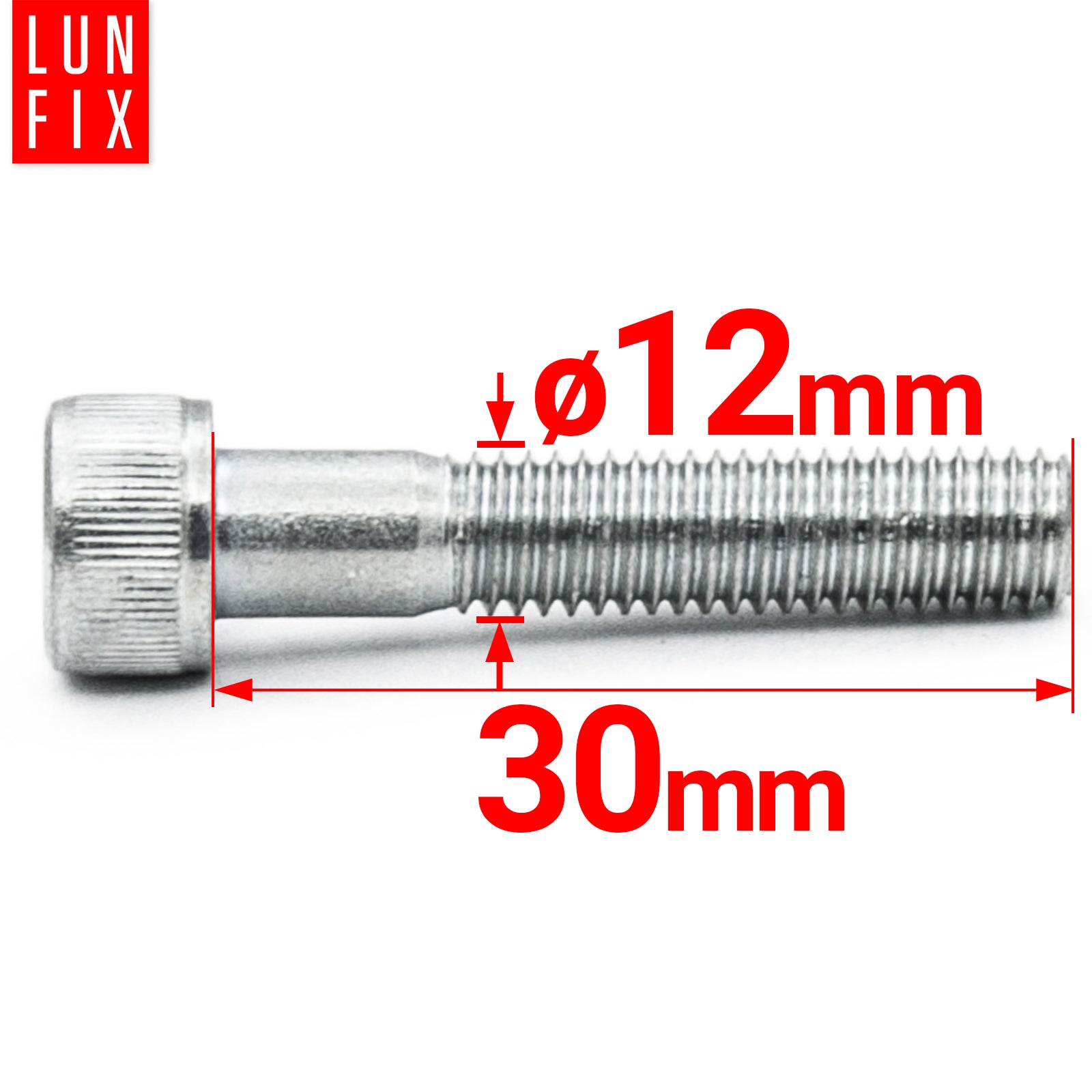 Śruba imbusowa DIN 912 M12 30 mm kl. 8.8 1kg