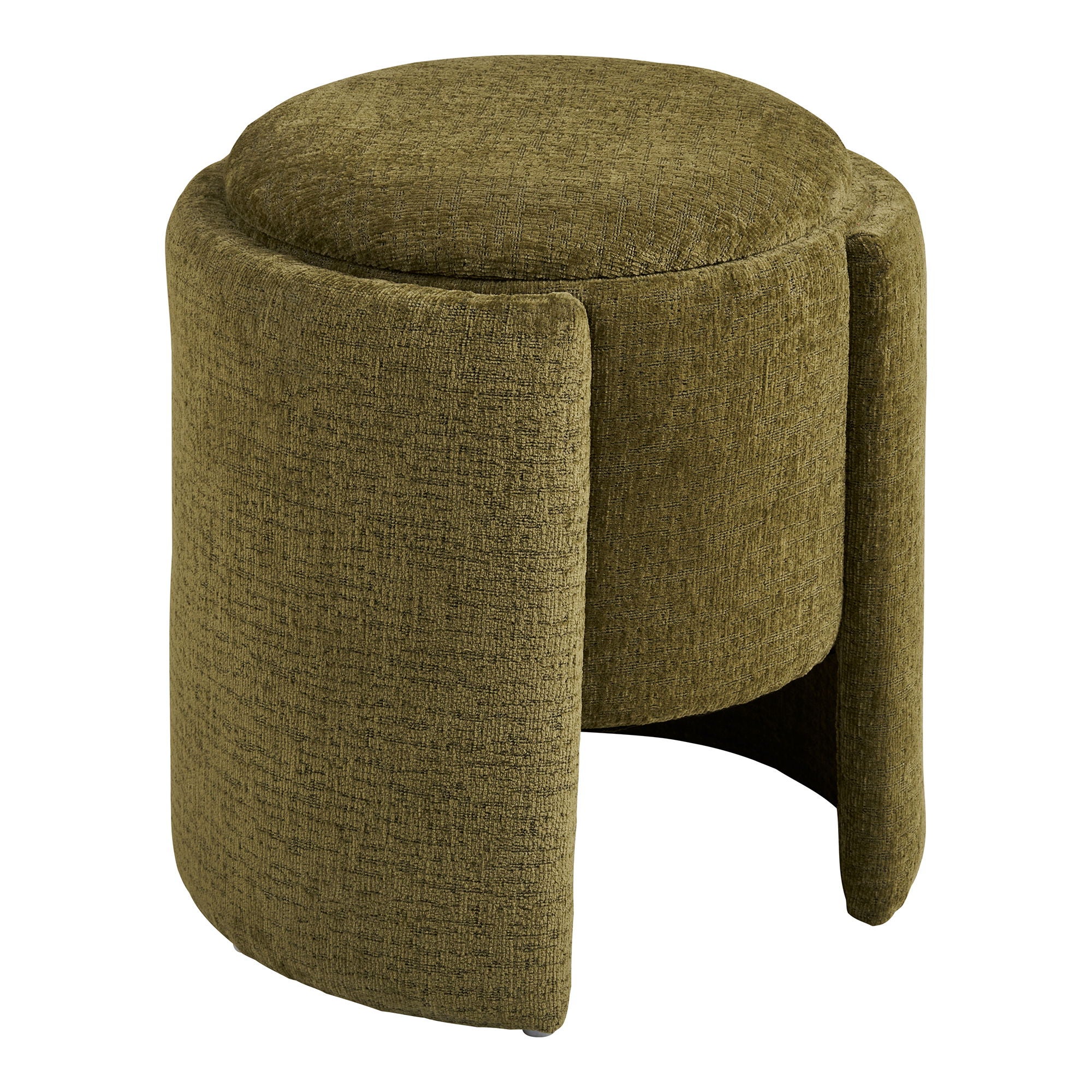 Folva puf Ø42 cm z przechowywaniem zielony.