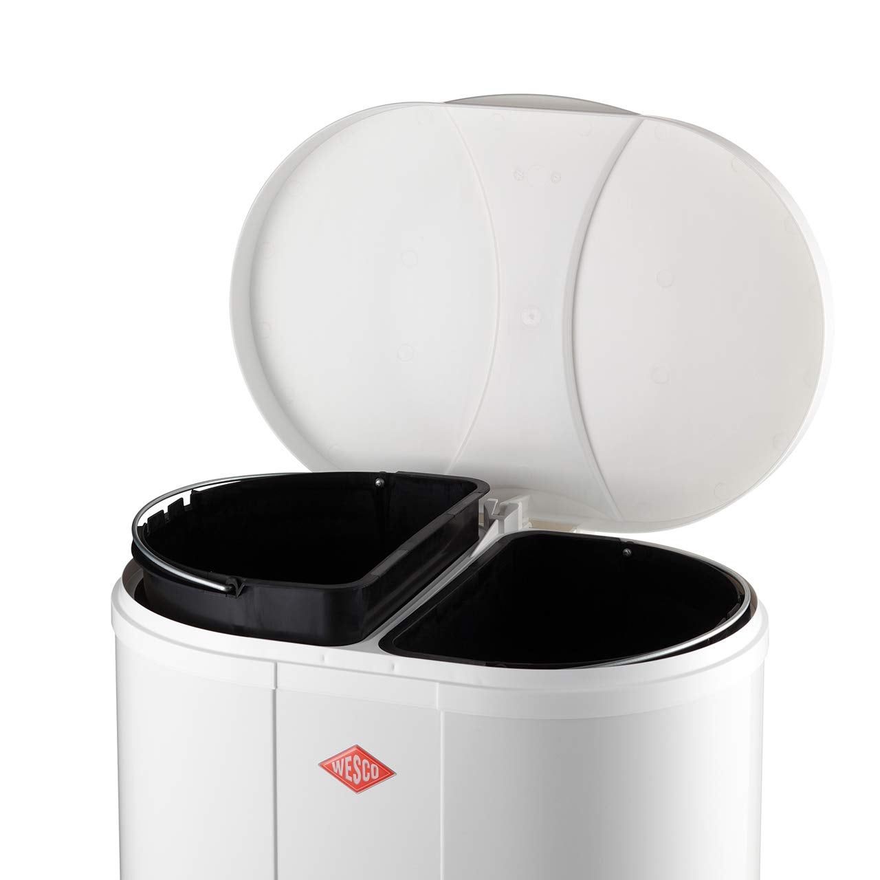 Wesco 170 611-02 - Portarifiuti per Raccolta differenziata con 2 Scomparti da 15 Litri, Colore: Rosso - 2
