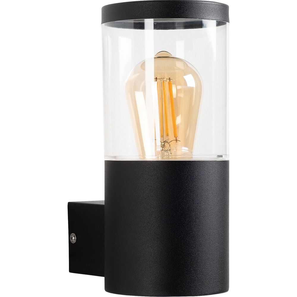 Kinkiet zewnętrzny FEDOR czarno-przezroczysty 1xE27x40W wym:23x10,2x14,5cm IP44 Lucide