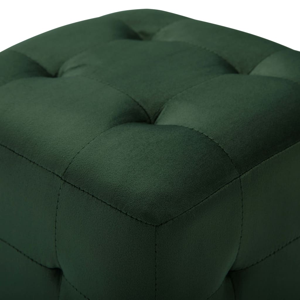 Pufe 2 unidades veludo verde 30x30x30 cm - 4