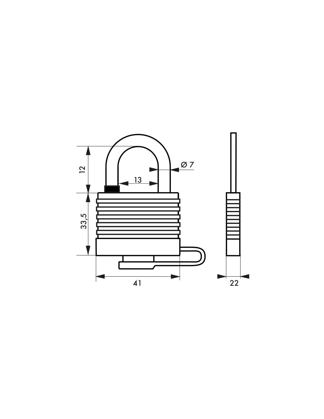 THIRARD - Cadenas à clé Fédéral Lock Sea Line, laiton, extérieur, anse inox, 35mm, 2 clés - THIRARD - 2