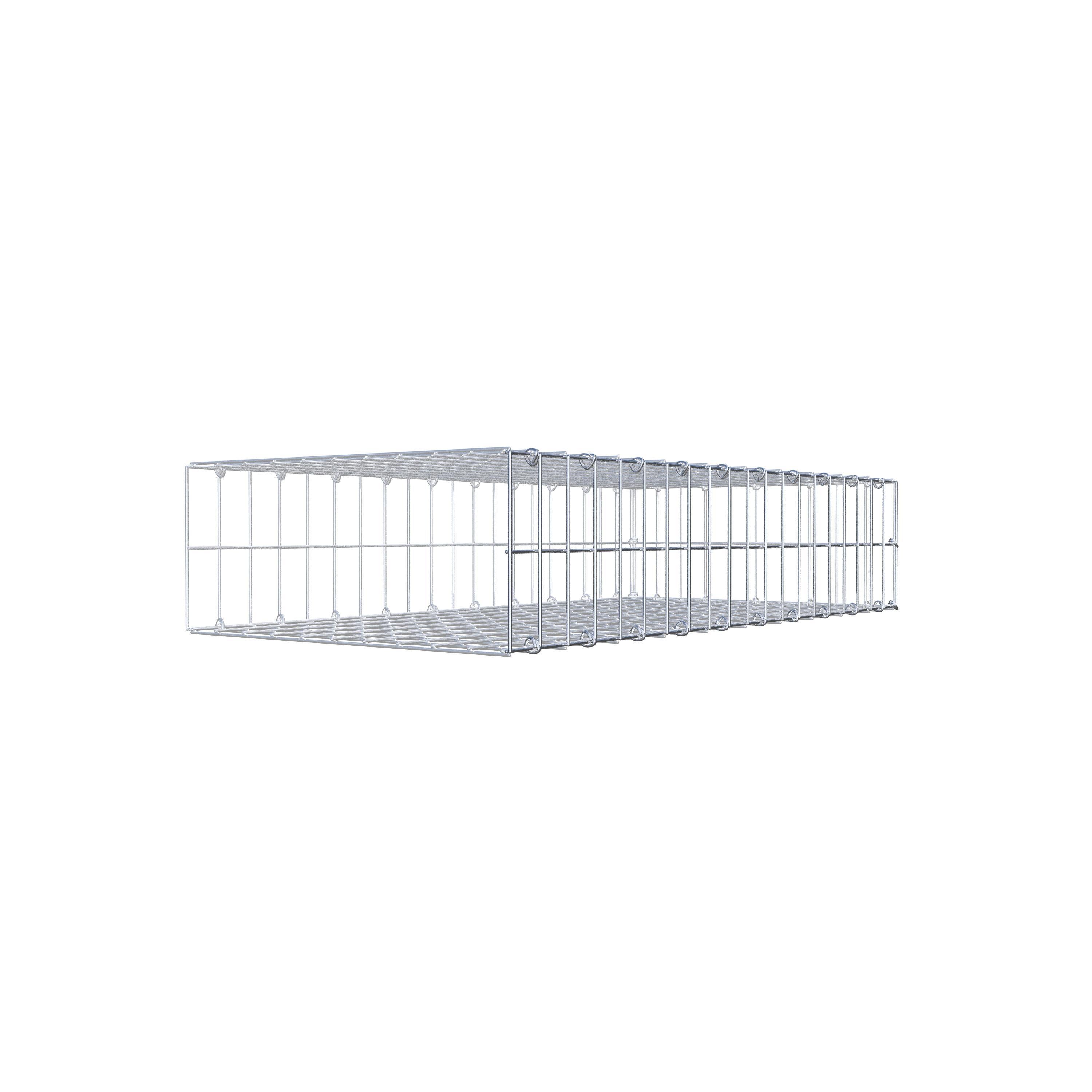 Gavión para alargar en acero galvanizado 100x20x50cm (LxAxP), malla 5 x 10cm, Anillo en C, sin rejilla frontal - 6