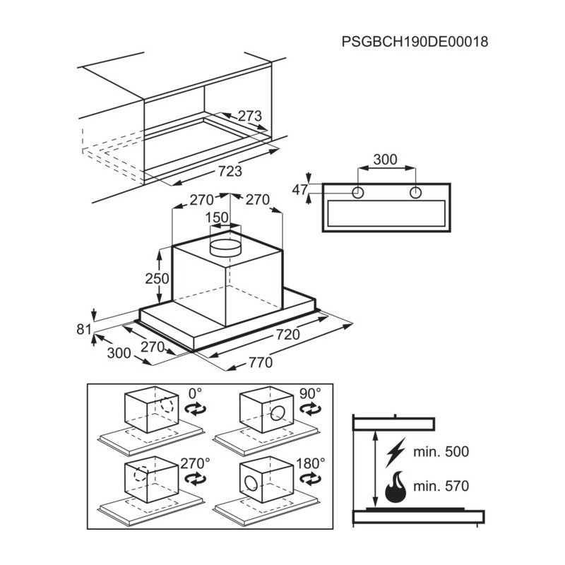 AEG DGE5861HM Intégré Acier inoxydable 700 m³/h A - 2