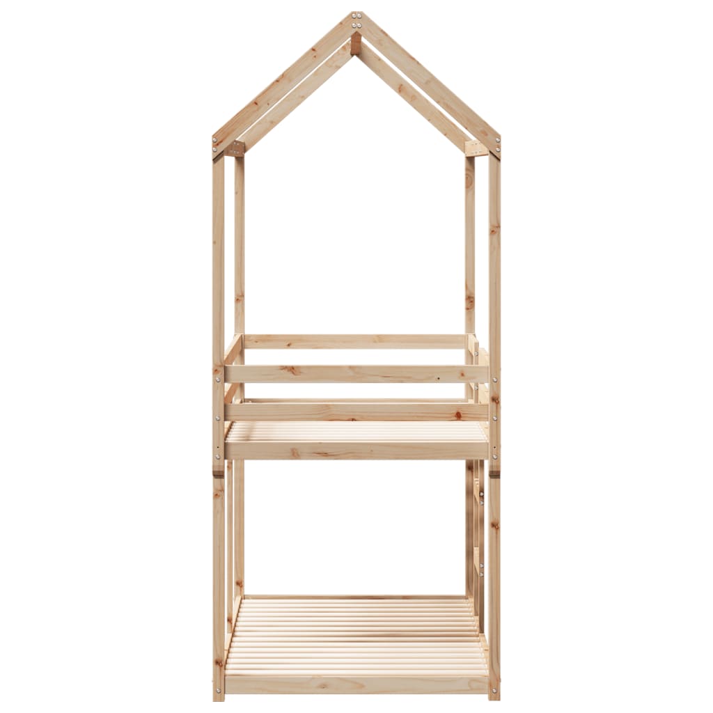 Lit superposé avec toit 90x200 cm bois de pin massif - 7