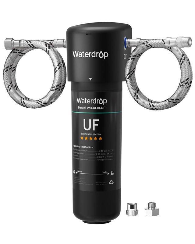 Waterdrop 10UA-UF Filtre Sous Évier à Ultrafiltration 0,01 μm , Réduit PFAS, PFOA/PFOS, Bactéries et Chlore, 11 000 Gallons