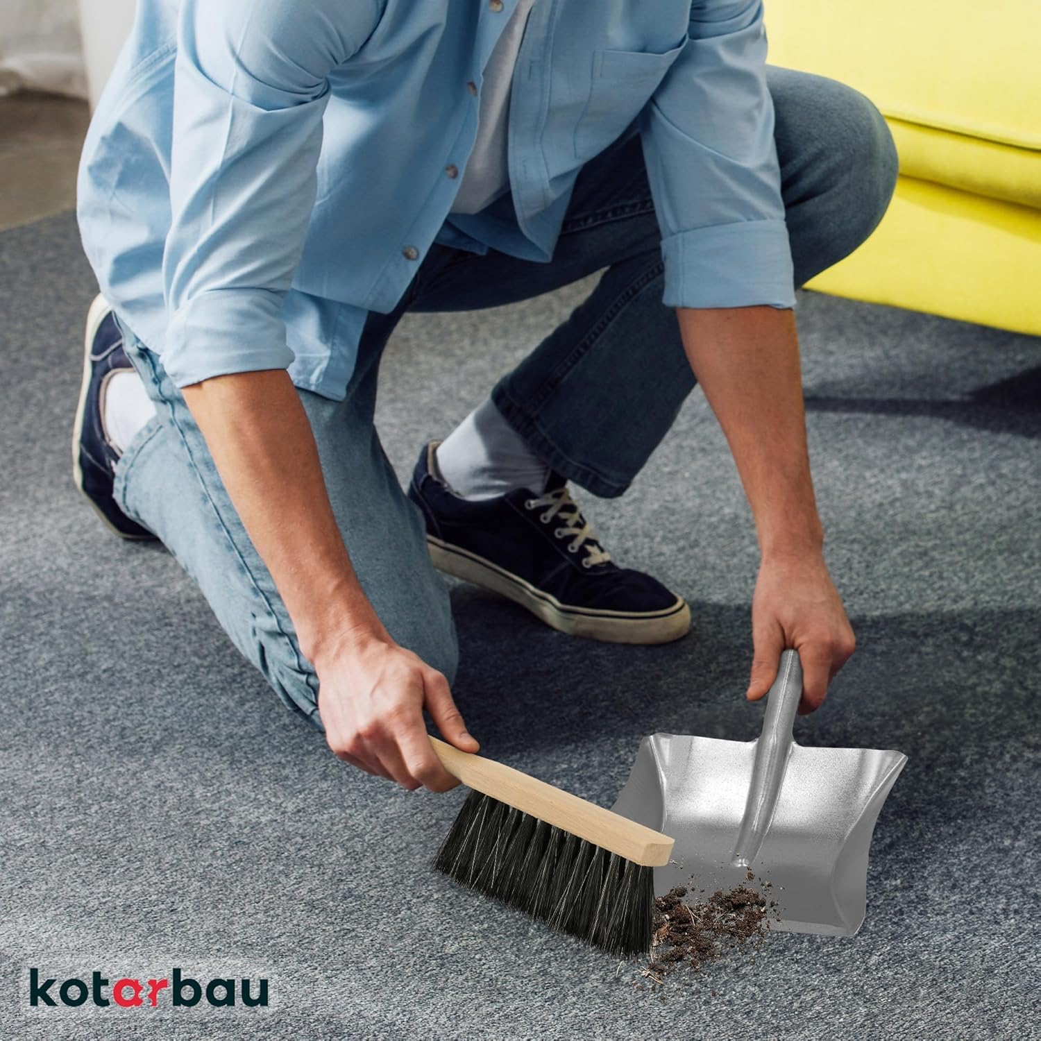 Scopetta e paletta con manico in acciaio zincato - KOTARBAU - 2