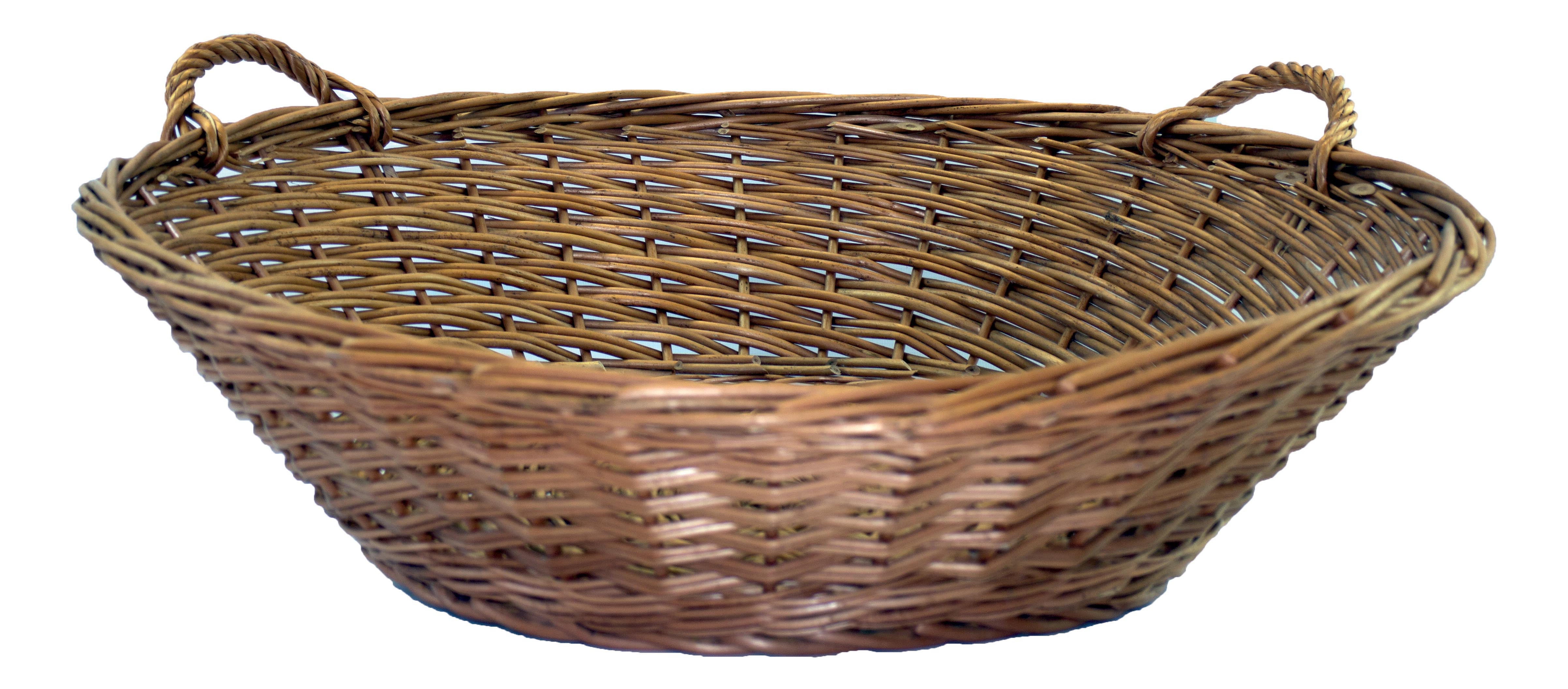 Grand Panier Décoratif En Osier - 2 Poignées - 40x30x17 Cm - Pour Patio, Jardin Ou Maison