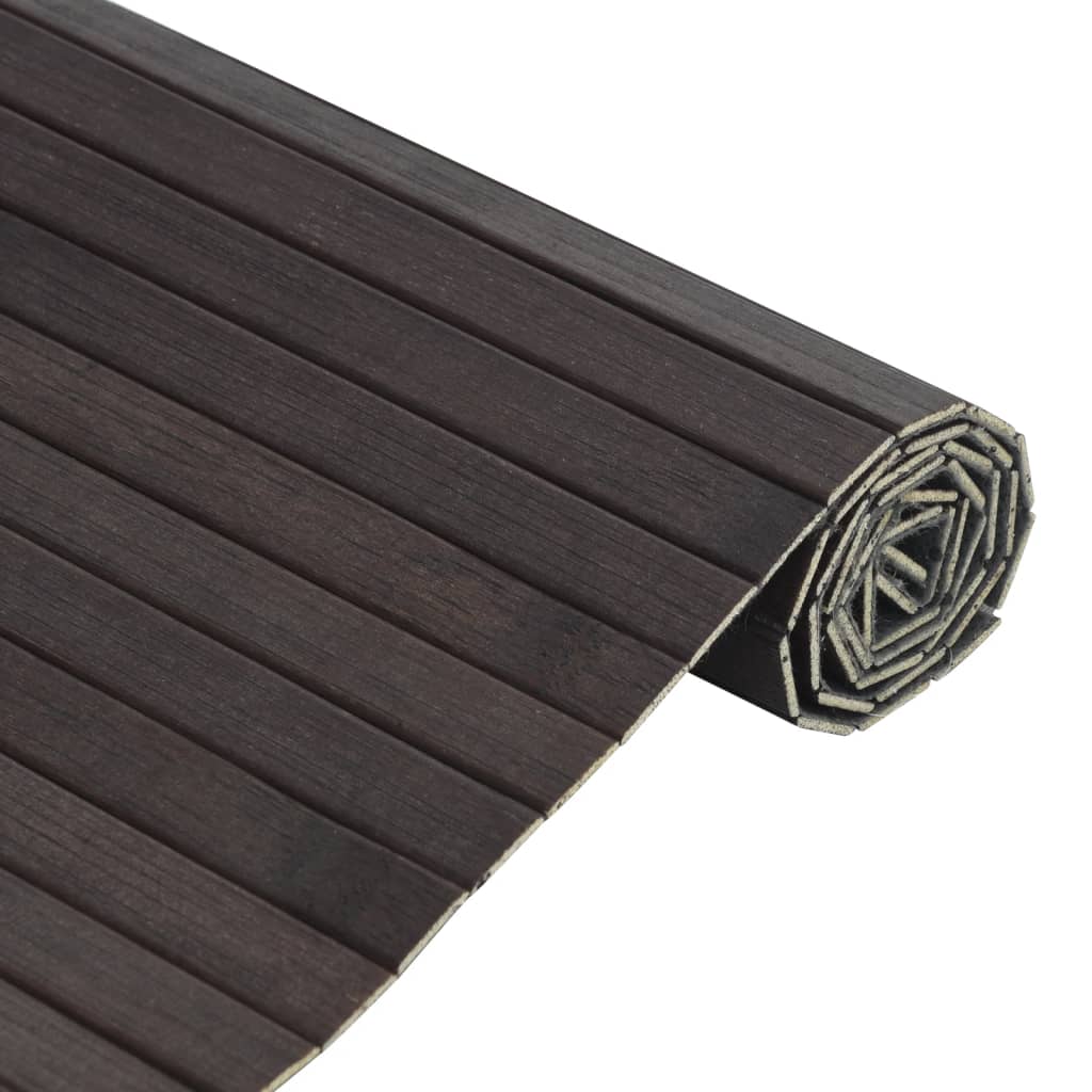 Tapis rectangulaire marron foncé 60x100 bambou - 4