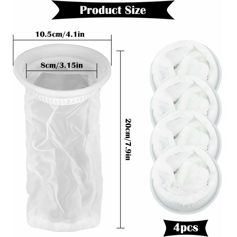Lot de 4 Filtre IBC en Nylon pour réservoir d'eau de Pluie IBC 1000 litres, Filtre en Nylon Raccord de Couvercle de réservoir IBC - 6