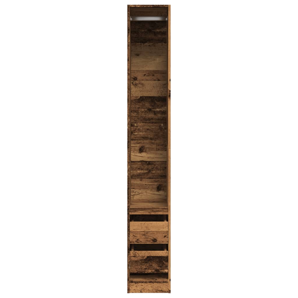 Garde-robe | Armoire de rangement vieux bois 30x50x200 cm bois d'ingénierie CFW320892 - 4