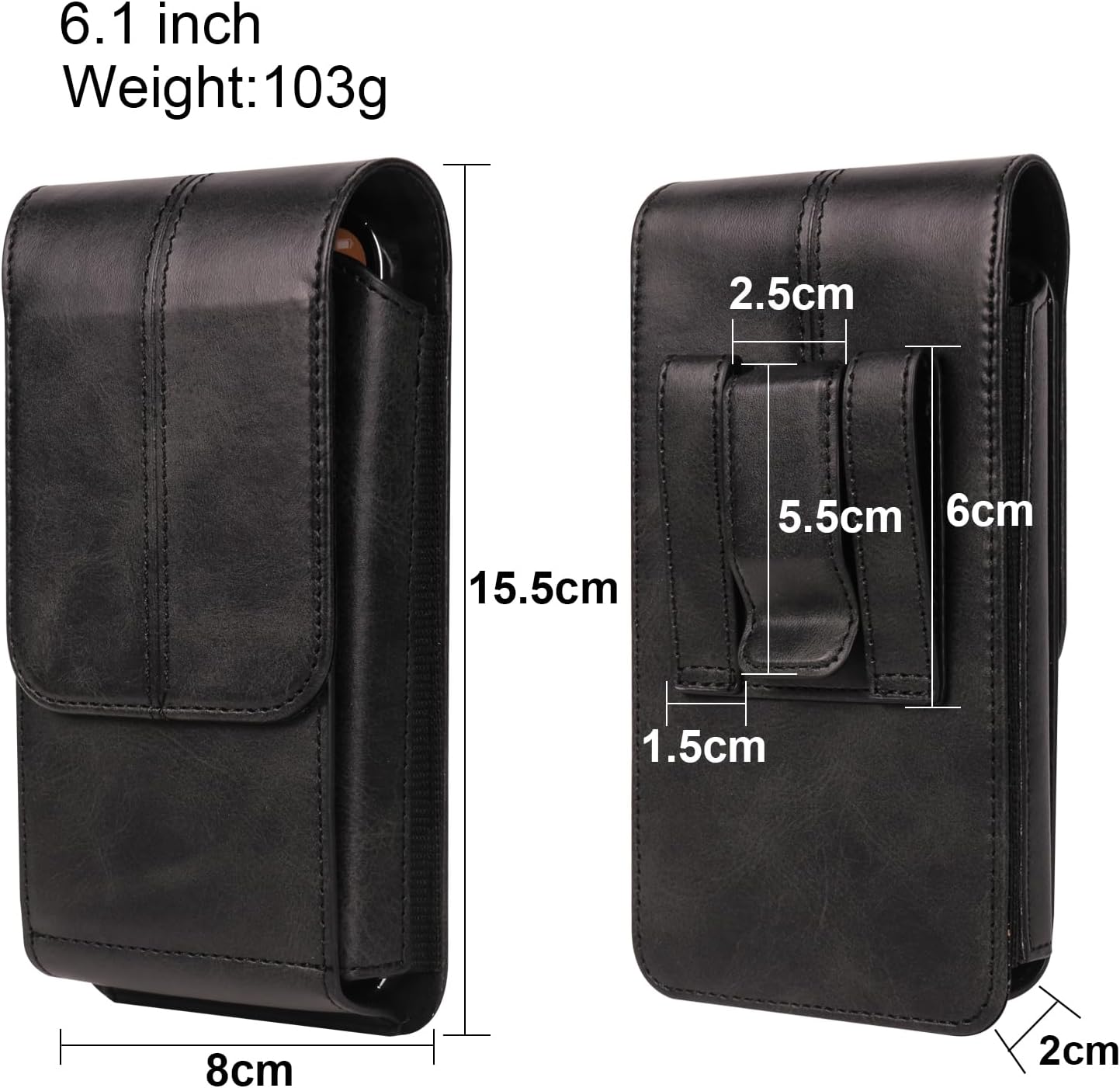 Téléphone Portable Pochette Cuir Homme Avec Passant Ceinture Étui