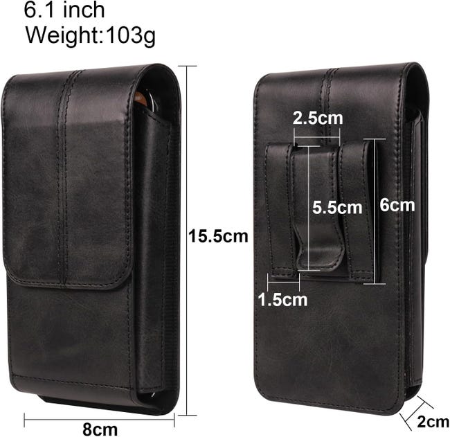 Téléphone Portable Pochette Cuir Homme Avec Passant Ceinture Étui