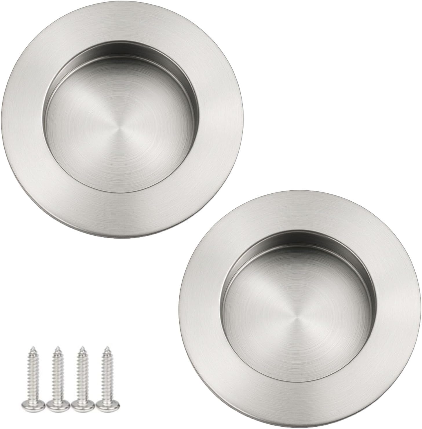 Lot de 2 Poignées Encastrable Porte Coulissante Ronde Poignee de Meuble ...