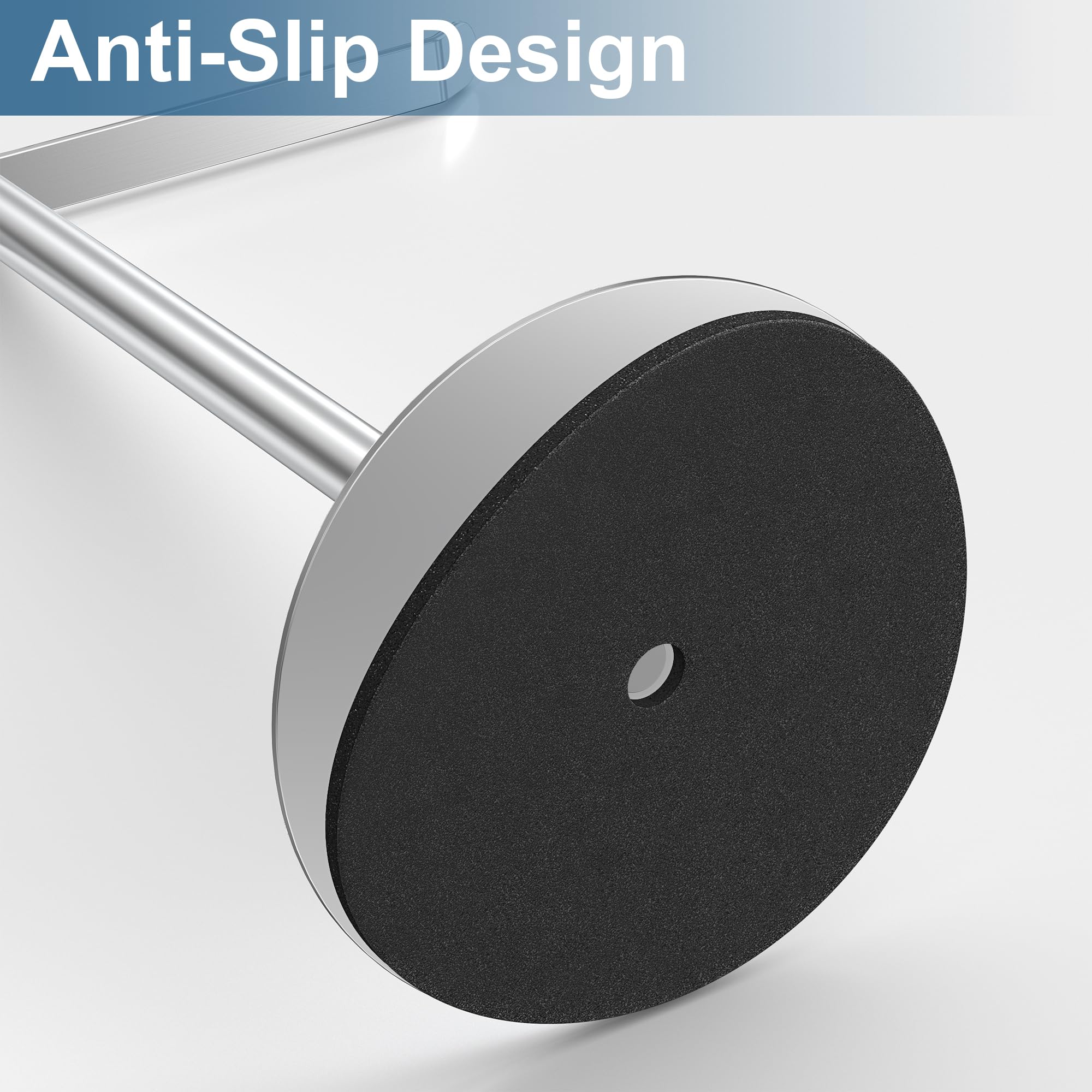 Wieszak na ręczniki w kształcie litery T ze stali nierdzewnej do łazienki i kuchni, wodoodporny organizer blatowy z podstawą odporną na zarysowania - 6