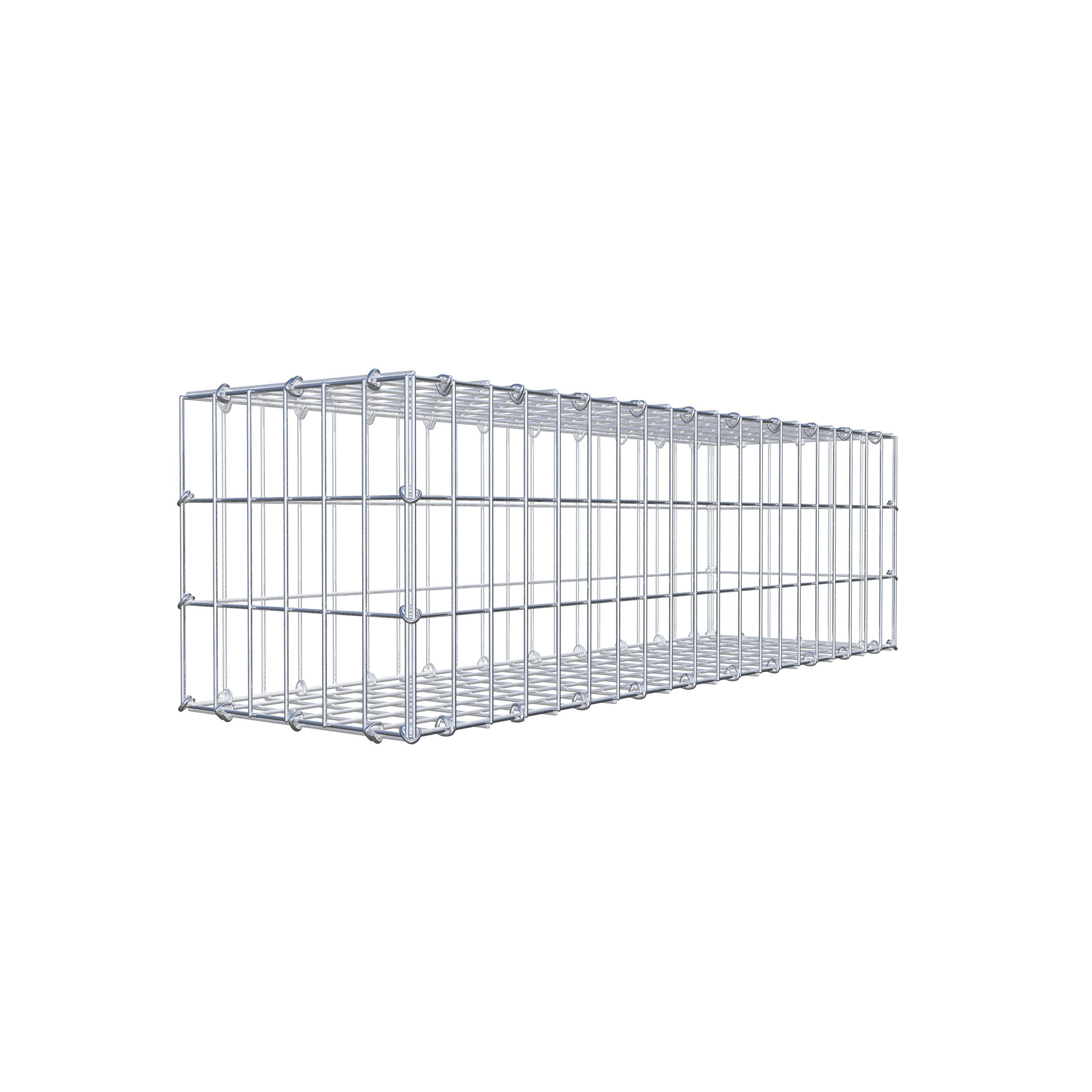 Gavión de acero galvanizado 100x30x30cm (LxAxP), malla 5 x 10cm, Anillo en C, jaula metálica para muro o jardín - 6