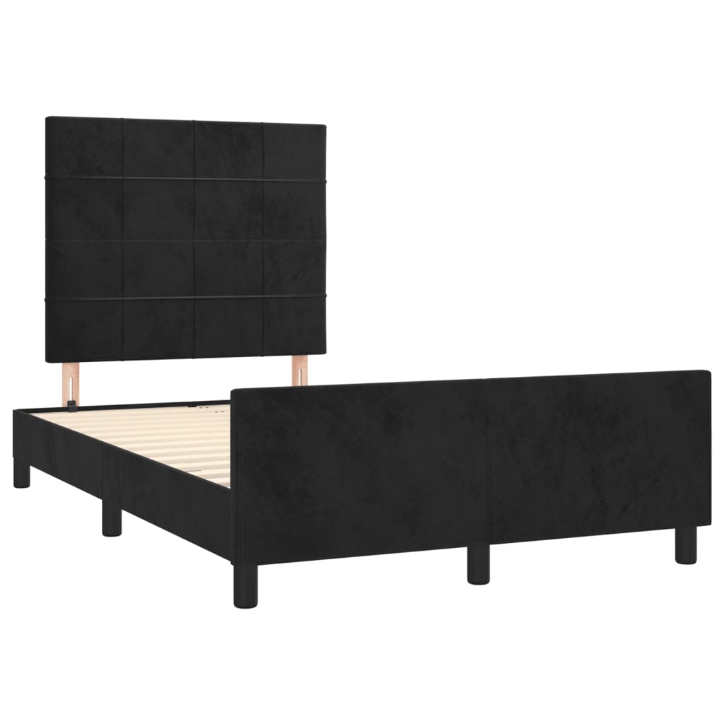 Cadre de lit sans matelas noir 120 x 190 cm velours - 3