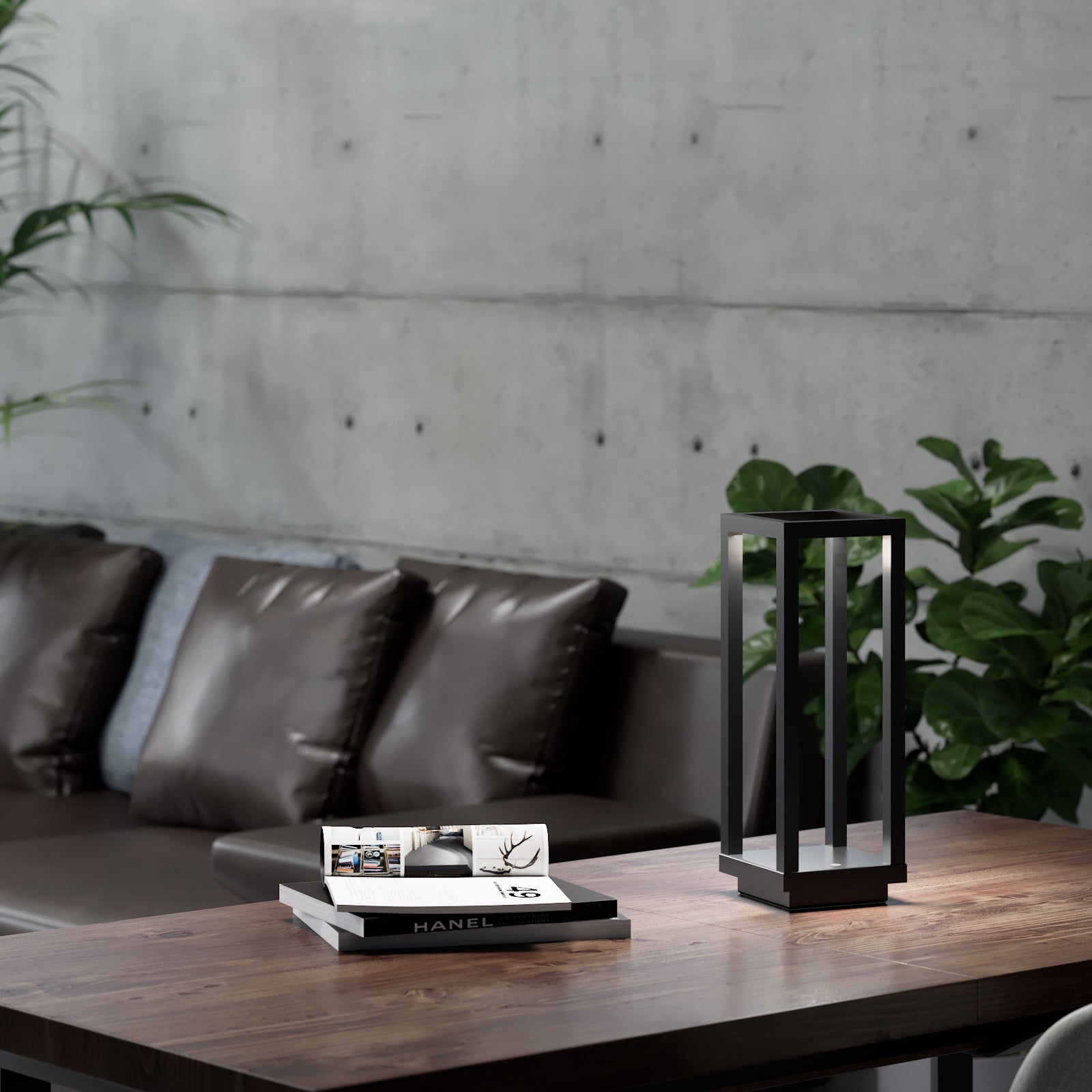 Lampe de table en bois, lampe de chevet décorative en bois Chargeur USB