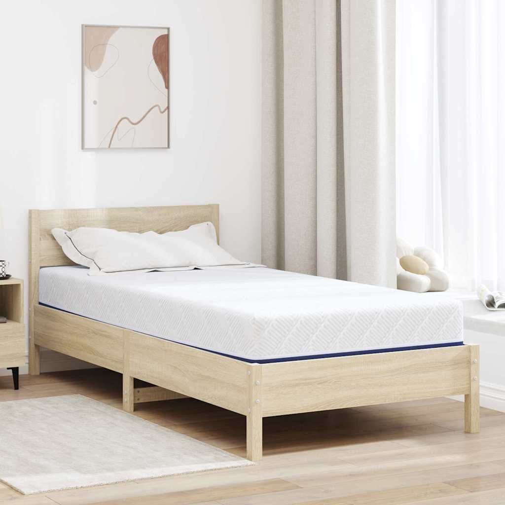 Materac Biały i niebieski 90 x 190 cm Tkanina żakardowa vidaXL