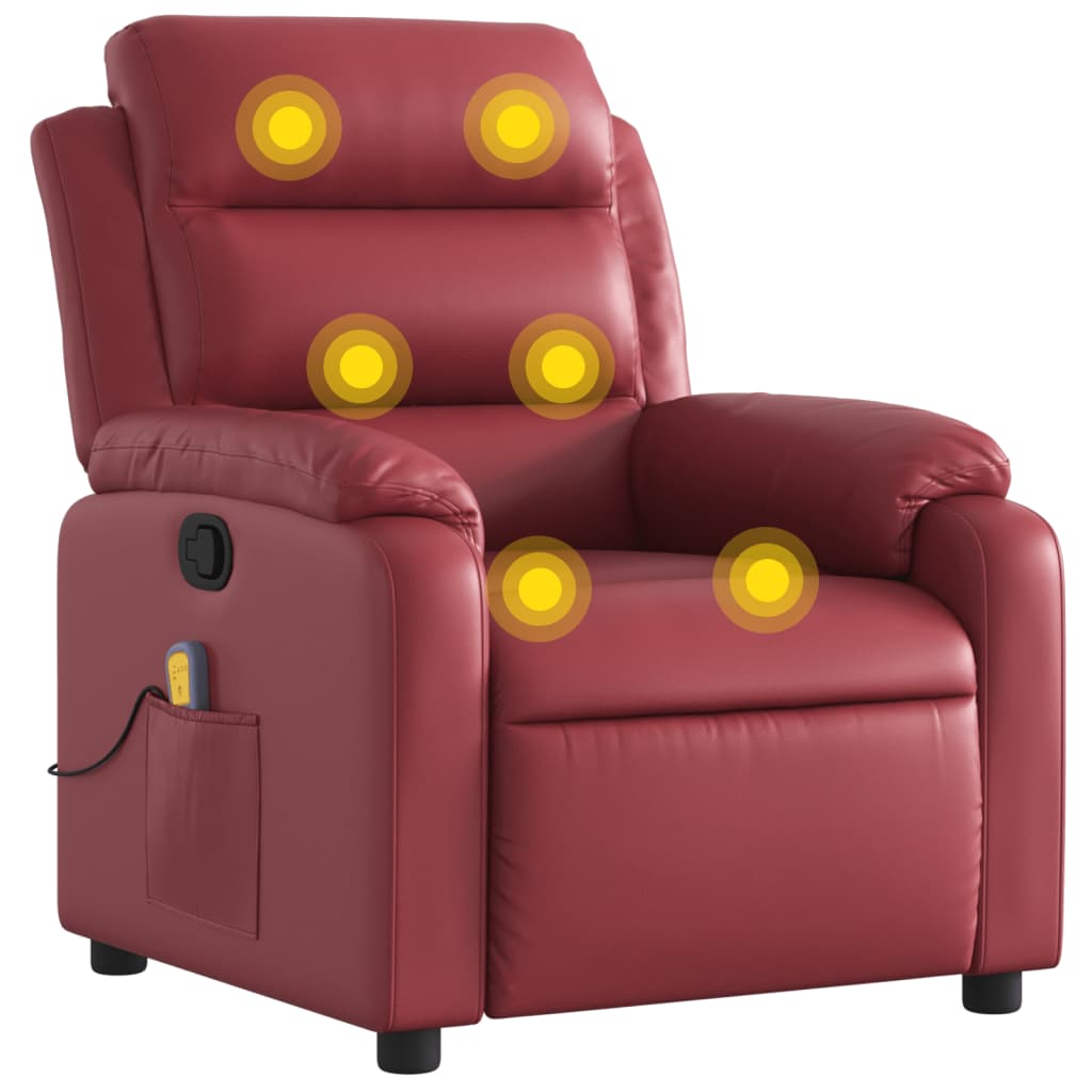 Fauteuil inclinable électrique Rouge bordeaux Tissu vidaXL