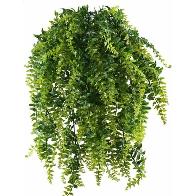 2pcs Fougère Artificielle Tombante 75cm Plante Tombante Plastique Lierre Artificiel Guirlande Feuille Verte Liane à Suspendre Fausse Fougere