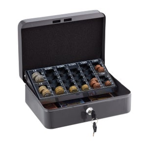 Caisse à Espèces Q-Connect Bleue – Dimensions 15,2 Cm, Rangement D’argent