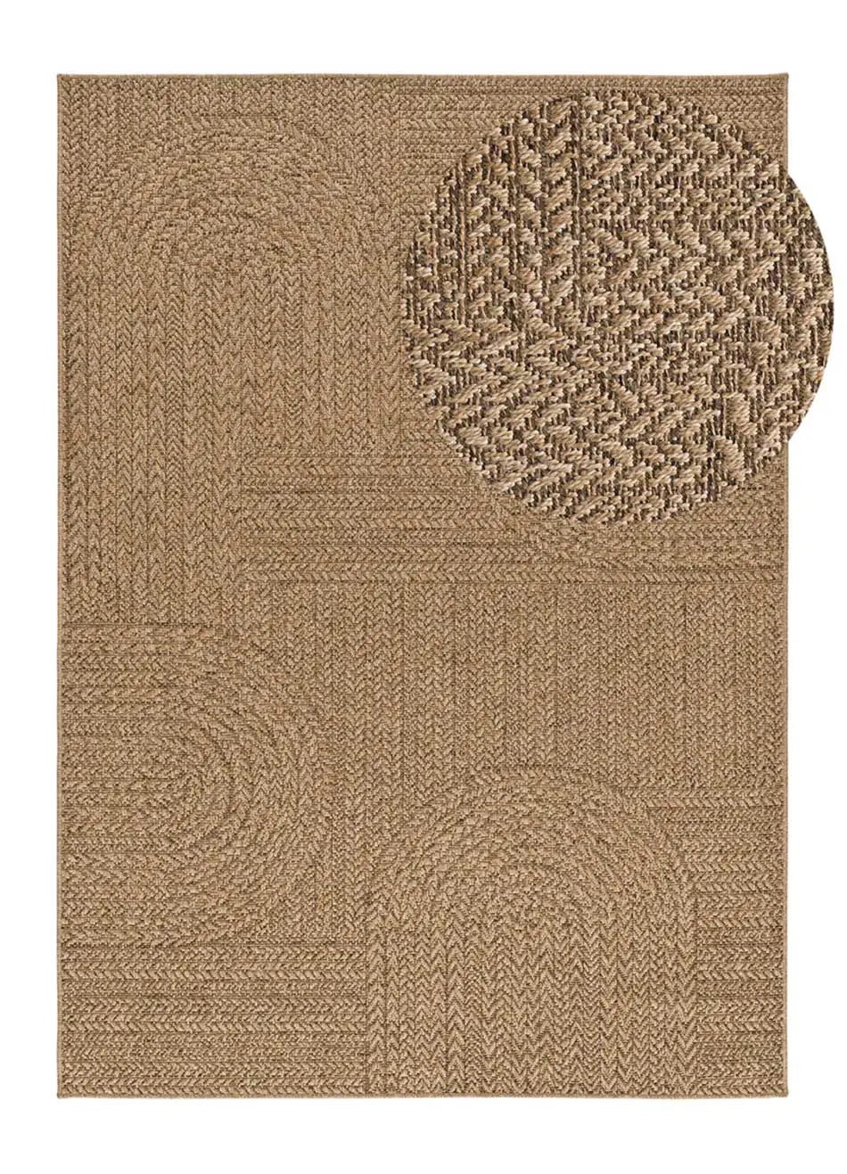 Tapis extérieur naturel rectangulaire l.80 x L.150 cm ACRA géométrique effet jute - ATTICGO - 2