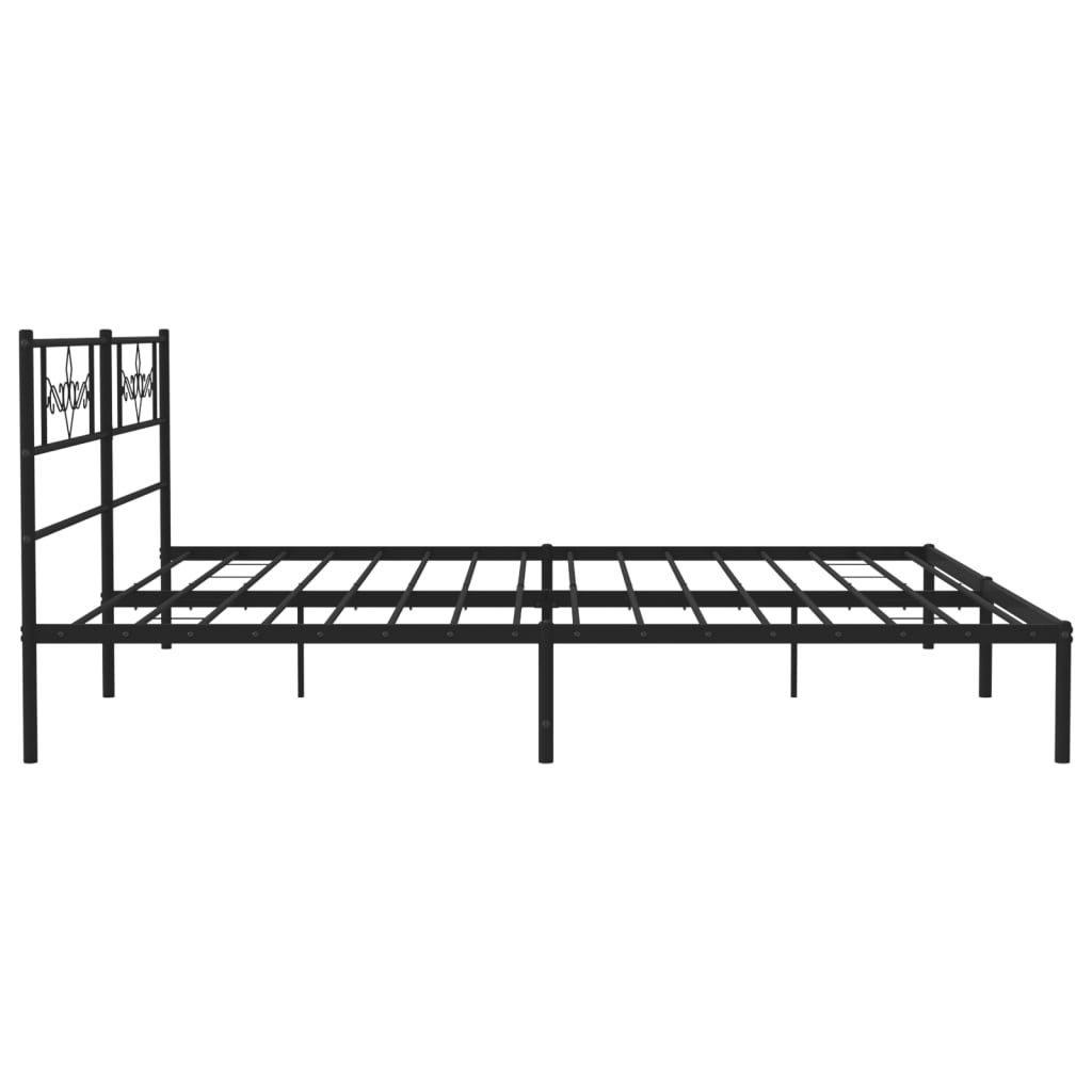 Estructura cama sin colchón con cabecero metal negro 180x200 cm vidaXL - 6
