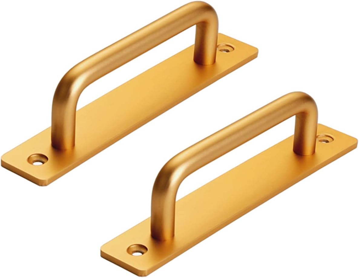 Uchwyt do drzwi szafkowych ze stopu aluminium, rozstaw otworów 128 mm, 2 sztuki, złoty