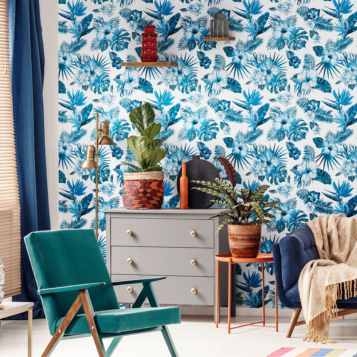 Adesivo carta da parati tropicale Santos - Sticker adesivo - adesivi murali - 60x60cm - 3