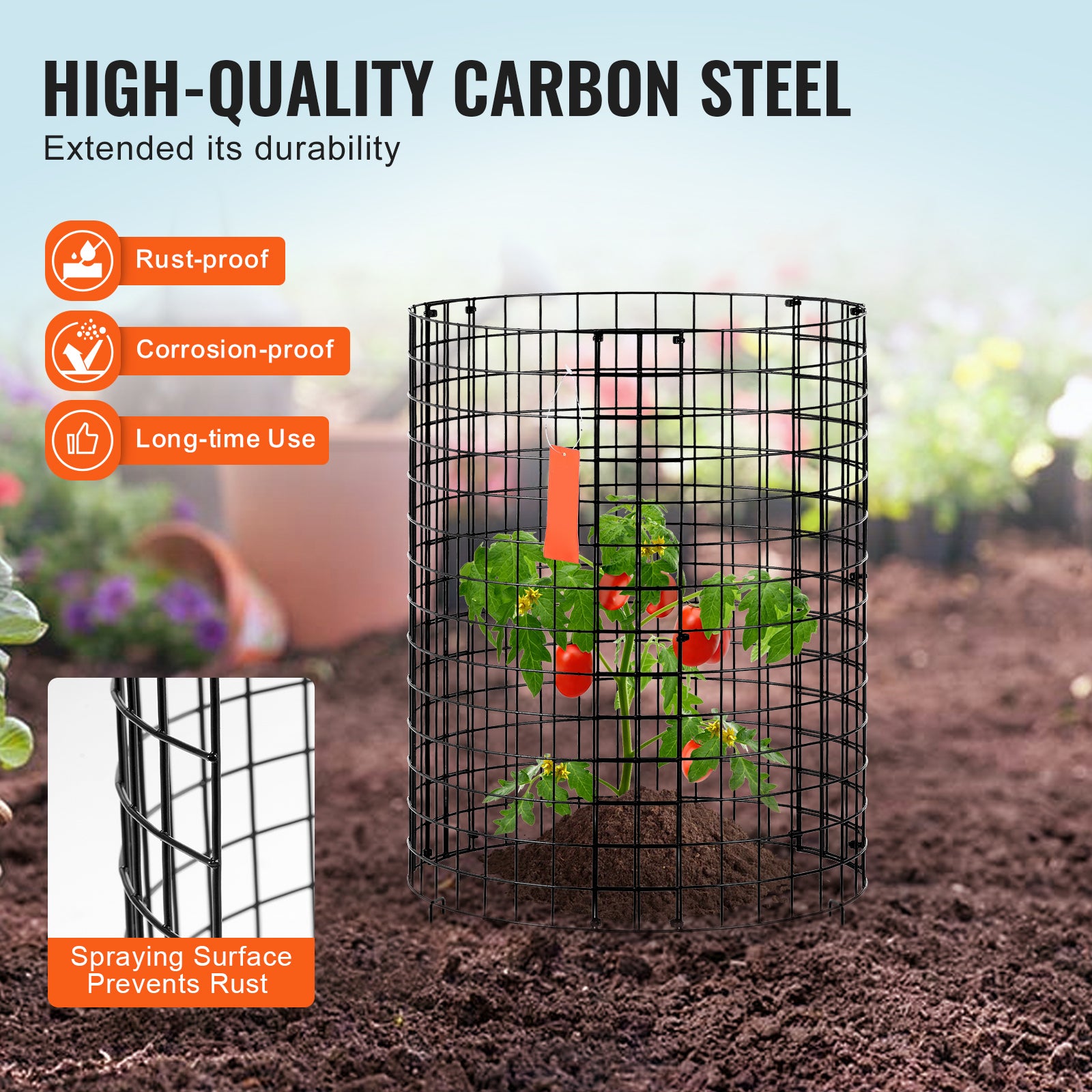 Lot de SucceBuy 6 cages grillagées pour plantes,32 cm de diamètre x 35,6 cm de hauteur,clôtures extérieures,garde les animaux à l'extérieur - 5