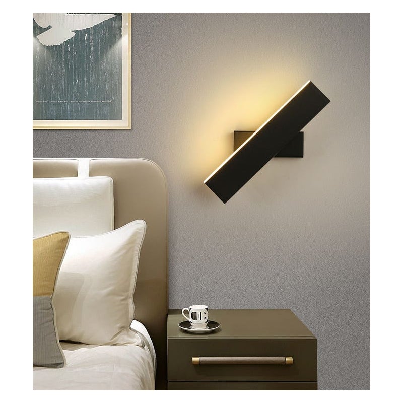 Kinkiet LED 6W/3000K – obrotowy, 350°, do czytania w hotelu, sypialni i na korytarzu – czarny (opakowanie 2 szt.)