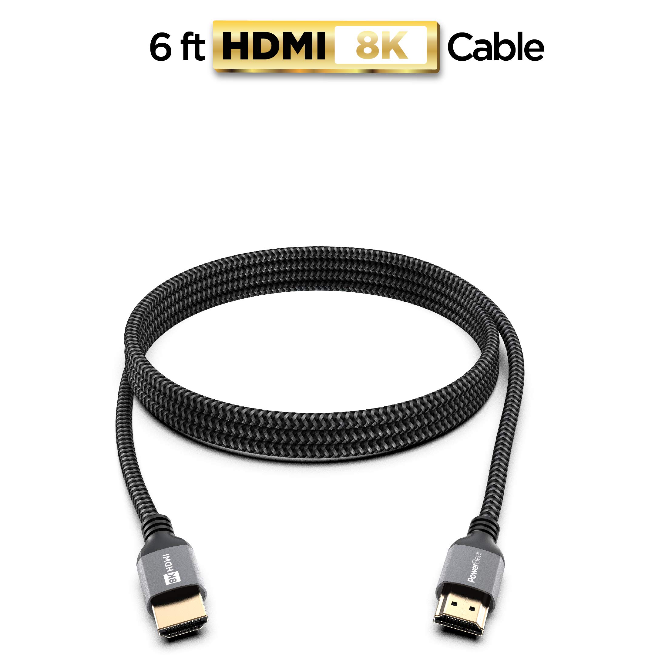 IYavvort Cavo HDMI 2.1 8K 48Gbps 1.9m, Intrecciato, Certificato Alta Velocità, 4K@120Hz, HDR10, Per PS5/PC/TV