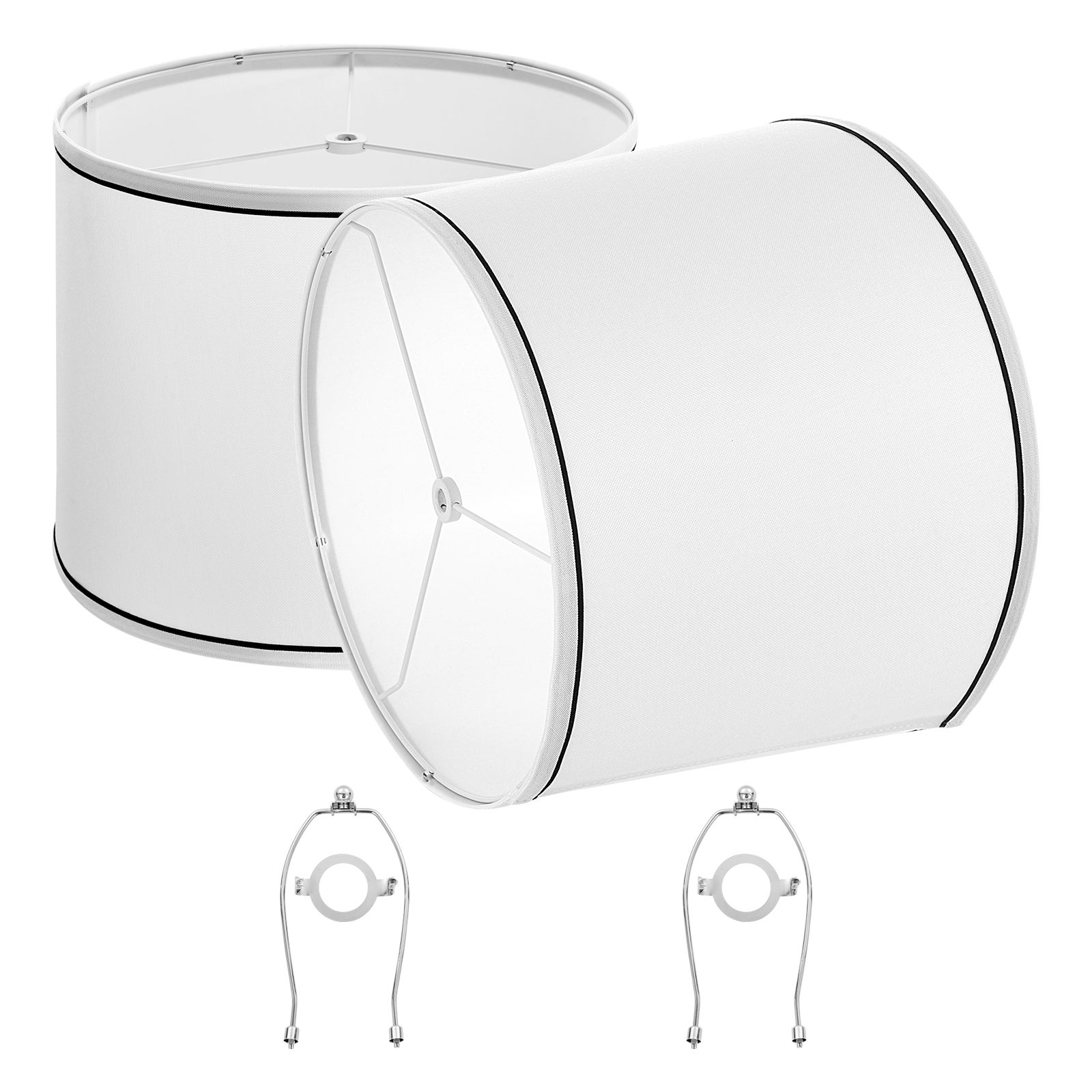 Abażur Bęben 290x320x245mm Średni Okrągły Dwa z Harfą Biały VEVOR