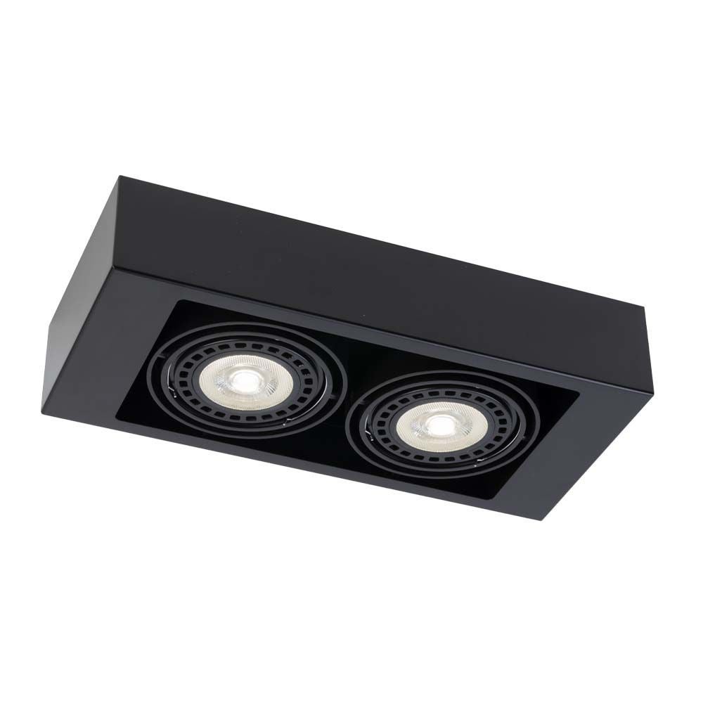 Reflektor sufitowy spot natynkowy Koga prostokątny czarny 2xGU10x18W wym: 8 x 40 x 18 cm metal Shilo